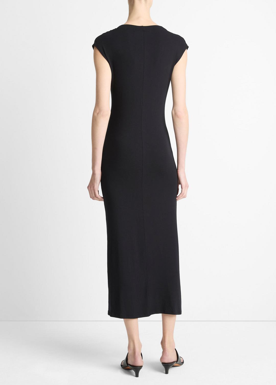 VINCE Sale Jersey Draped Cowl-Neck Dress in Dresses & Skirts BLACK