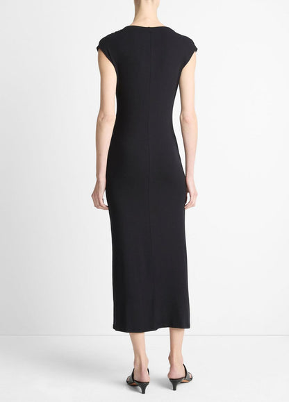 VINCE Sale Jersey Draped Cowl-Neck Dress in Dresses & Skirts BLACK