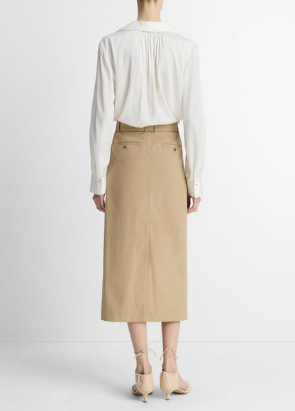 VINCE Sale Cotton Trench Pencil Skirt in Dresses & Skirts COBBLE STONE