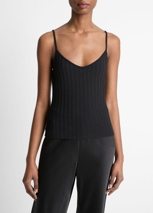 VINCE Sale Ribbed V-Neck Camisole in Shirts & Tees BLACK