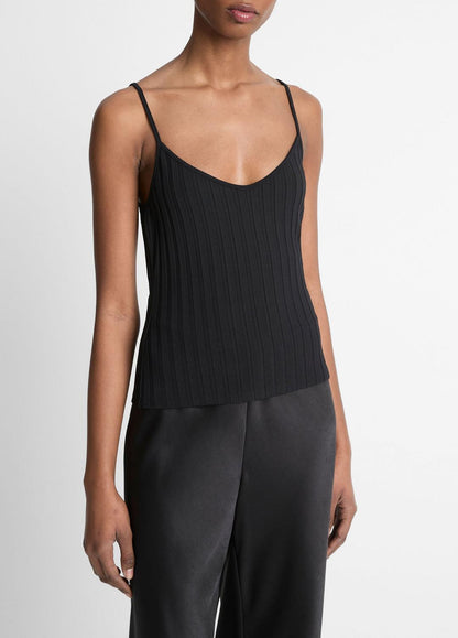 VINCE Sale Ribbed V-Neck Camisole in Shirts & Tees BLACK