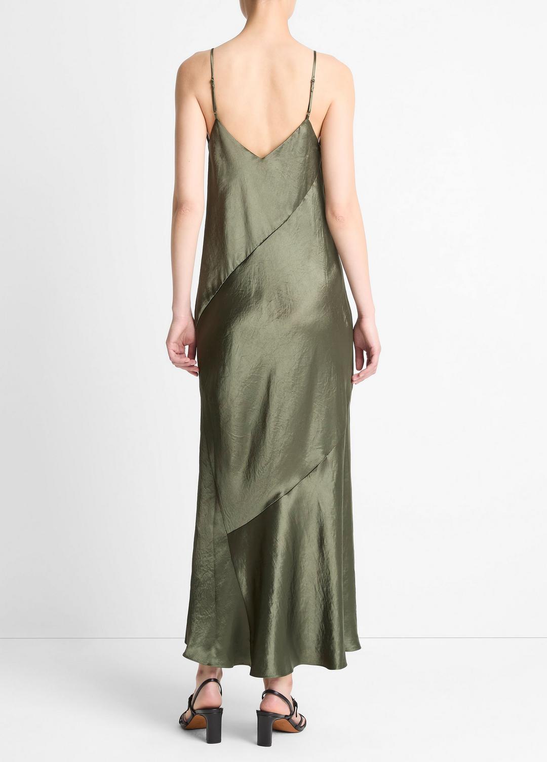 VINCE Sale Paneled Satin Bias Slip Dress in Dresses & Skirts HERBA