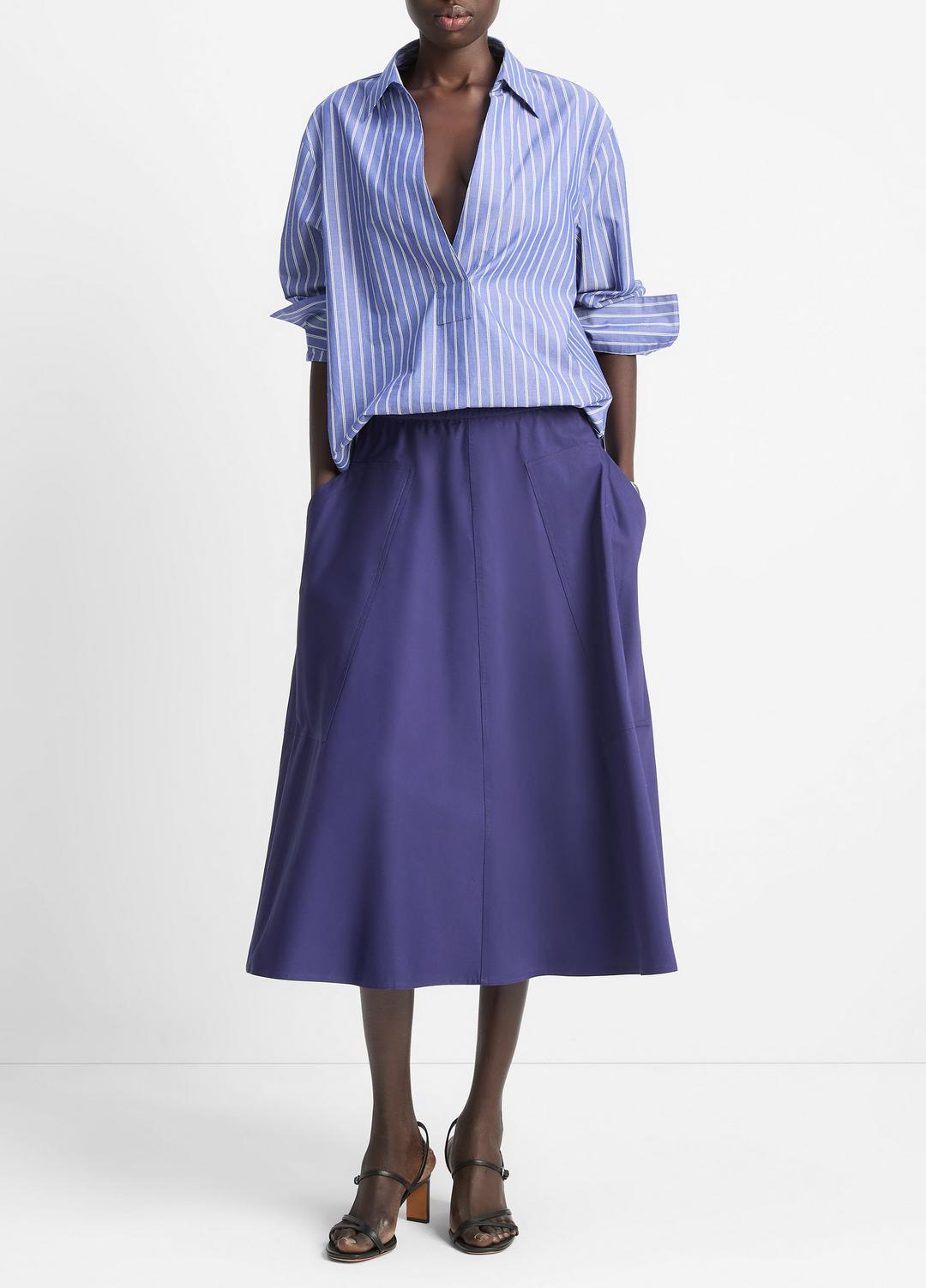 VINCE Sale Cotton Full Skirt in Dresses & Skirts DEEP IRIS