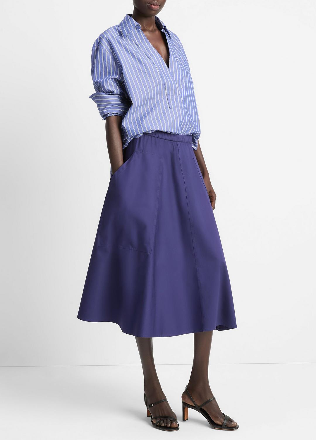 VINCE Sale Cotton Full Skirt in Dresses & Skirts DEEP IRIS
