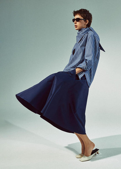VINCE Sale Cotton Full Skirt in Dresses & Skirts DEEP IRIS