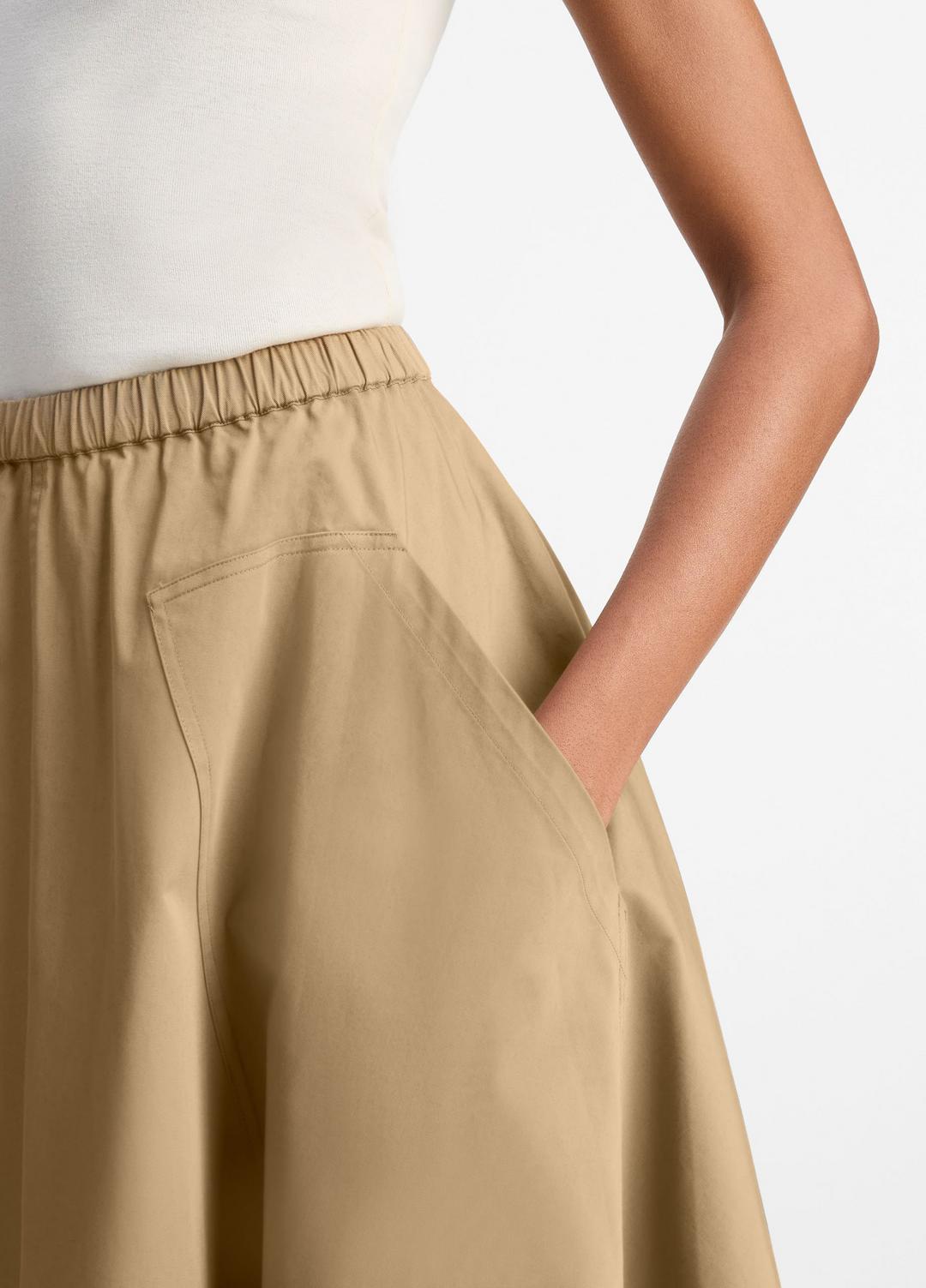 VINCE Sale Cotton Full Skirt in Dresses & Skirts DARK BARLEY