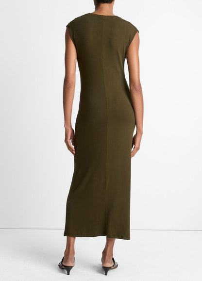 VINCE Sale Jersey Draped Cowl-Neck Dress in Dresses & Skirts VERDE
