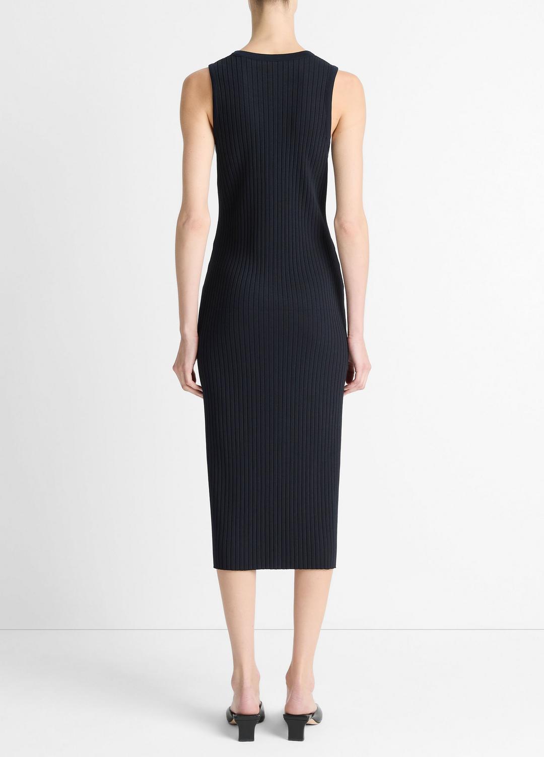 VINCE Sale Ribbed Cotton-Blend Button-Front Dress in Dresses & Skirts COASTAL BLUE