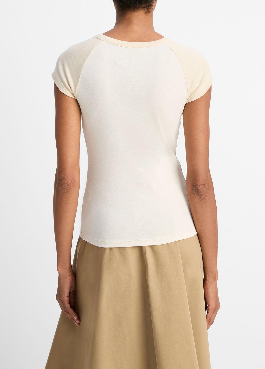 VINCE Sale Colorblock Pima Cotton Raglan T-Shirt in Shirts & Tees OAT SHELL COMBO