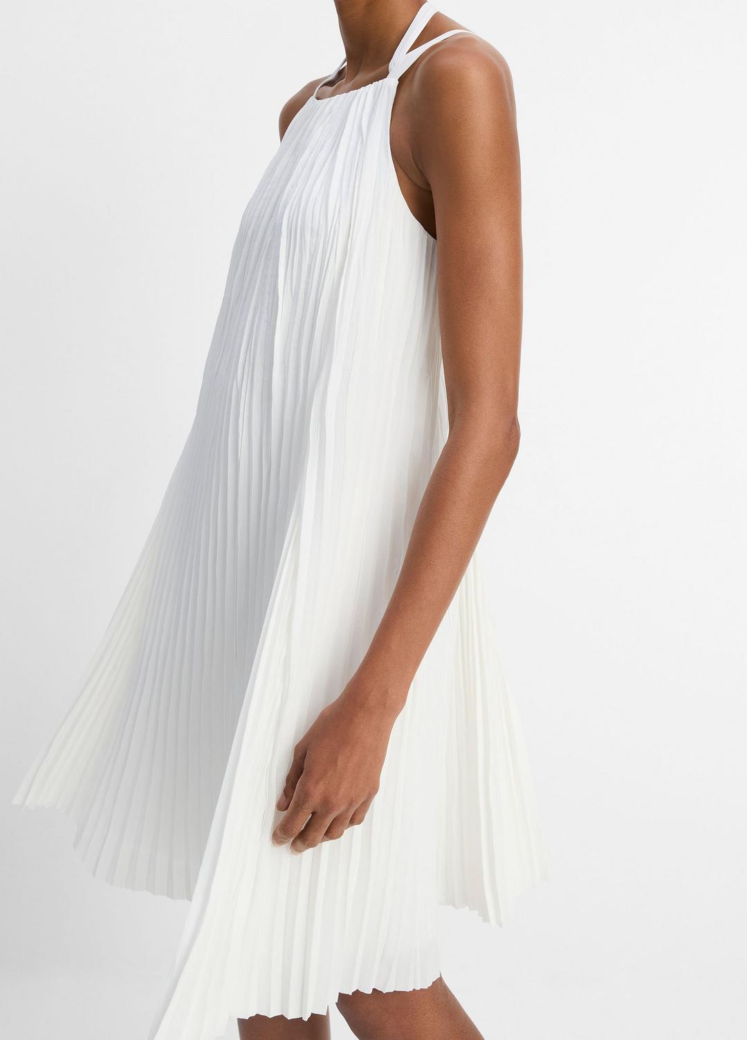 VINCE Sale Pintuck Pleated A-Line Dress in Dresses & Skirts OFF WHITE