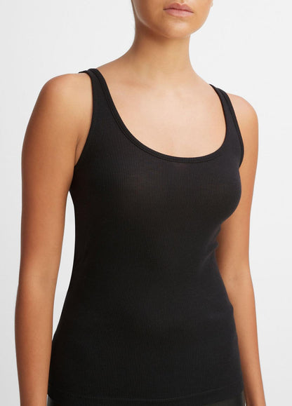 VINCE Sale Scoop Neck Tank in Shirts & Tees BLACK