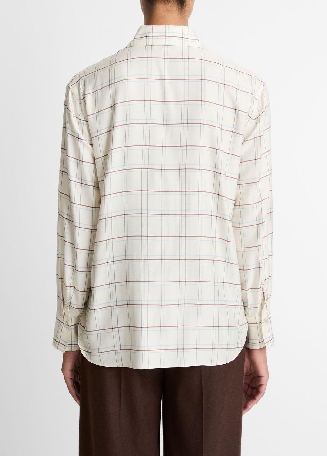 VINCE Sale Checked Plaid Button-Front Shirt in Shirts & Tees CREAM MULTI