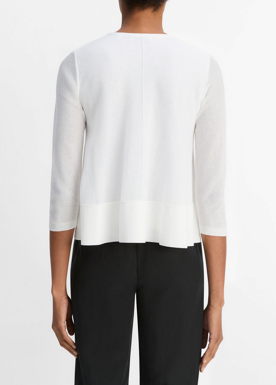 VINCE Sale Italian Cotton-Blend A-Line Sweater in Sweaters OPTIC WHITE