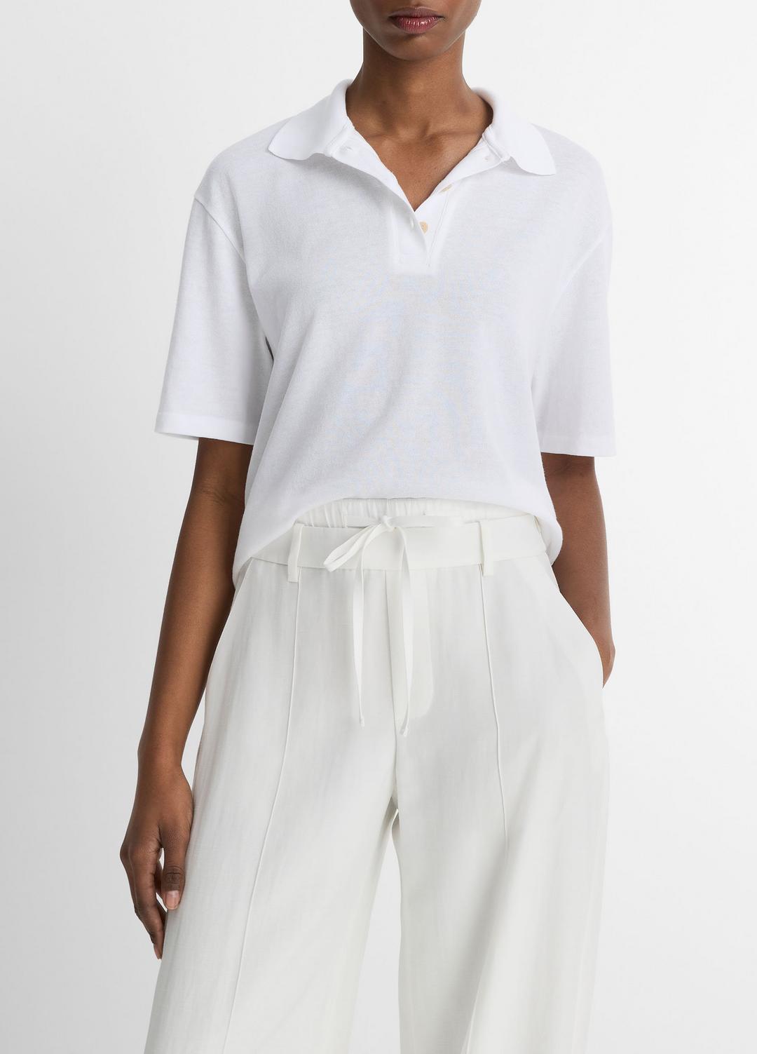 VINCE Sale Easy Cotton Polo Shirt in Shirts & Tees OPTIC WHITE