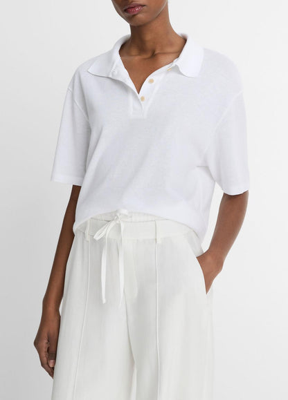 VINCE Sale Easy Cotton Polo Shirt in Shirts & Tees OPTIC WHITE