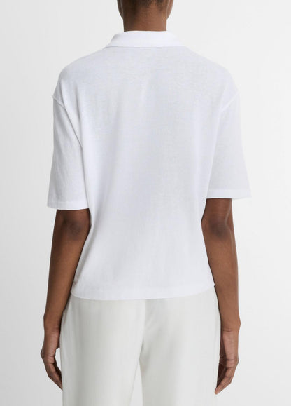 VINCE Sale Easy Cotton Polo Shirt in Shirts & Tees OPTIC WHITE