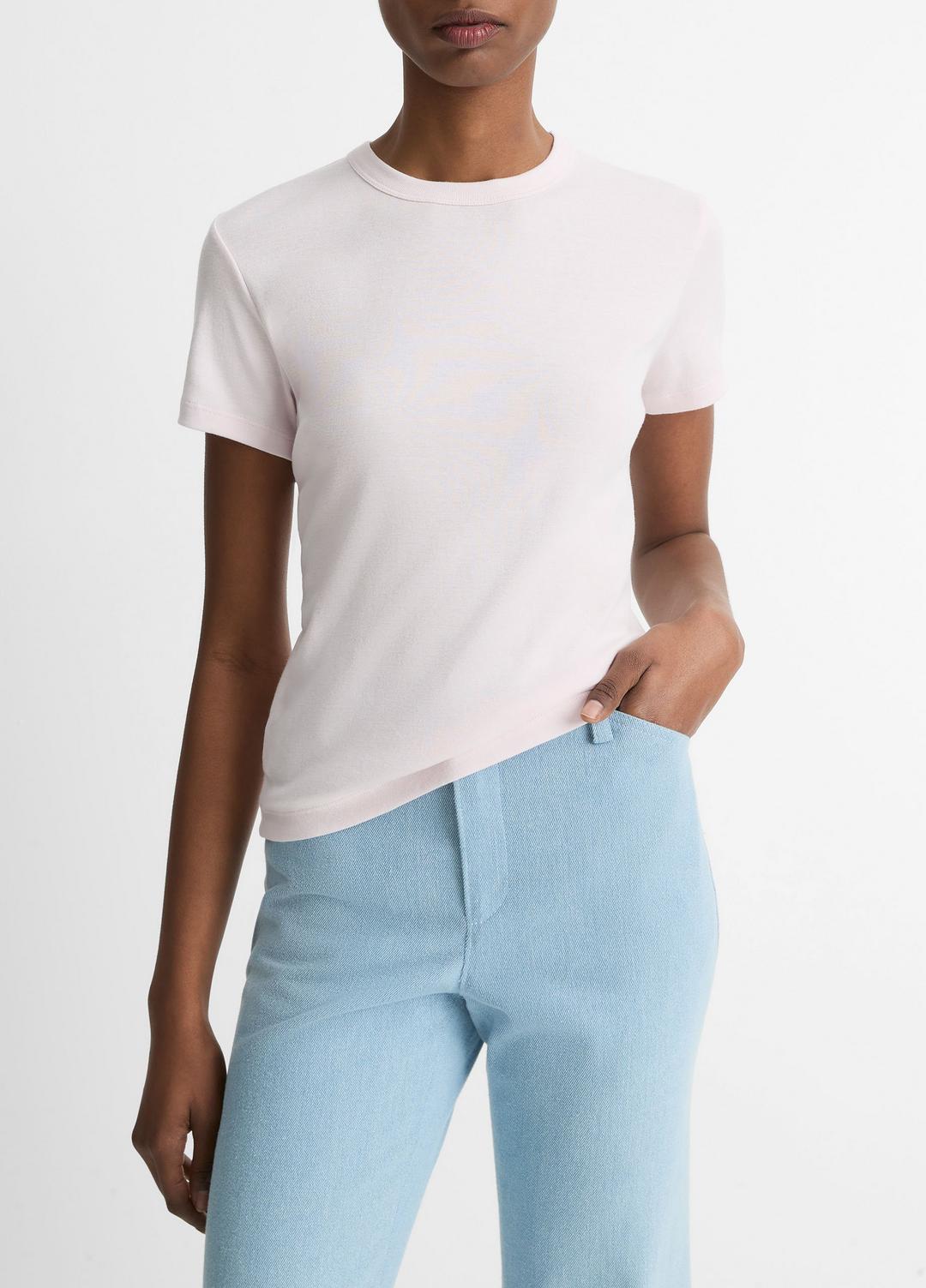 VINCE Sale Pima Cotton-Blend '90s Shrunken T-Shirt in Shirts & Tees BALLET