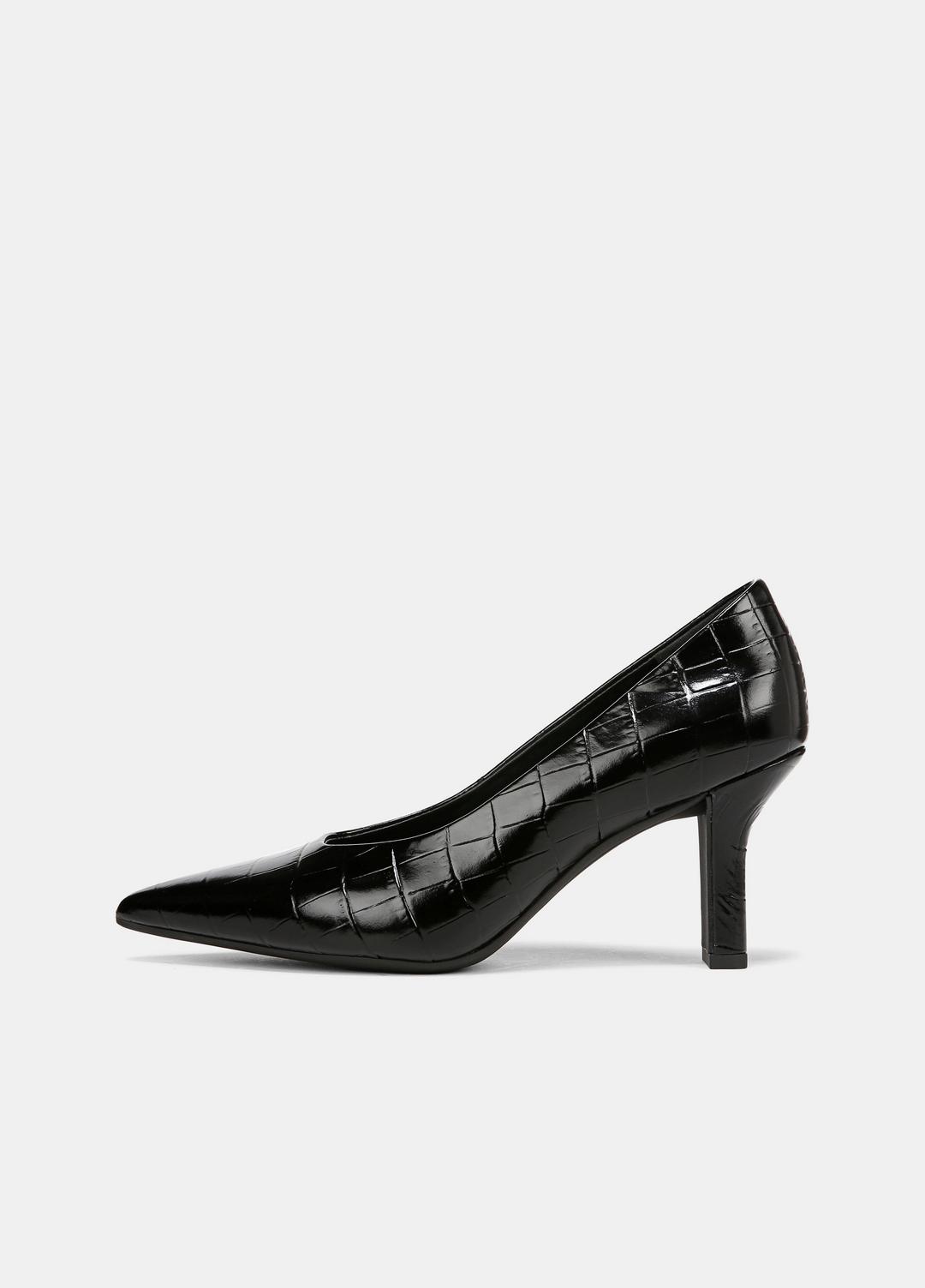VINCE Sale Diane Croc-Embossed Leather Pump in Shoes BLACK