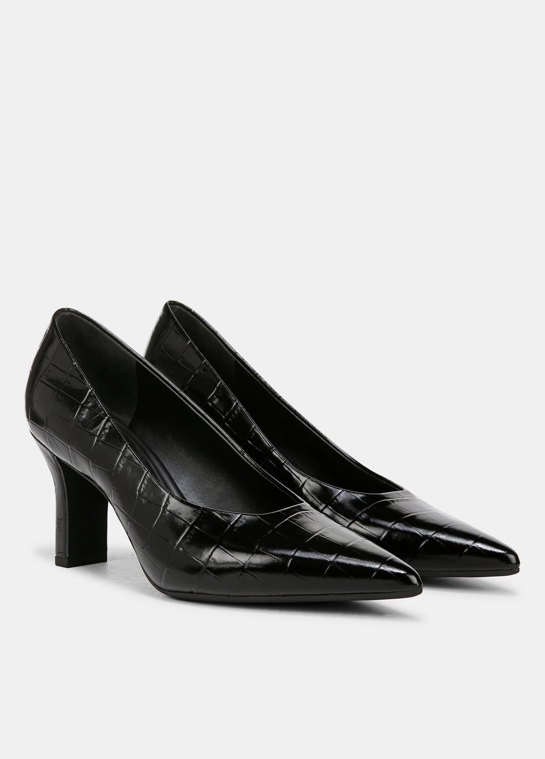 VINCE Sale Diane Croc-Embossed Leather Pump in Shoes BLACK