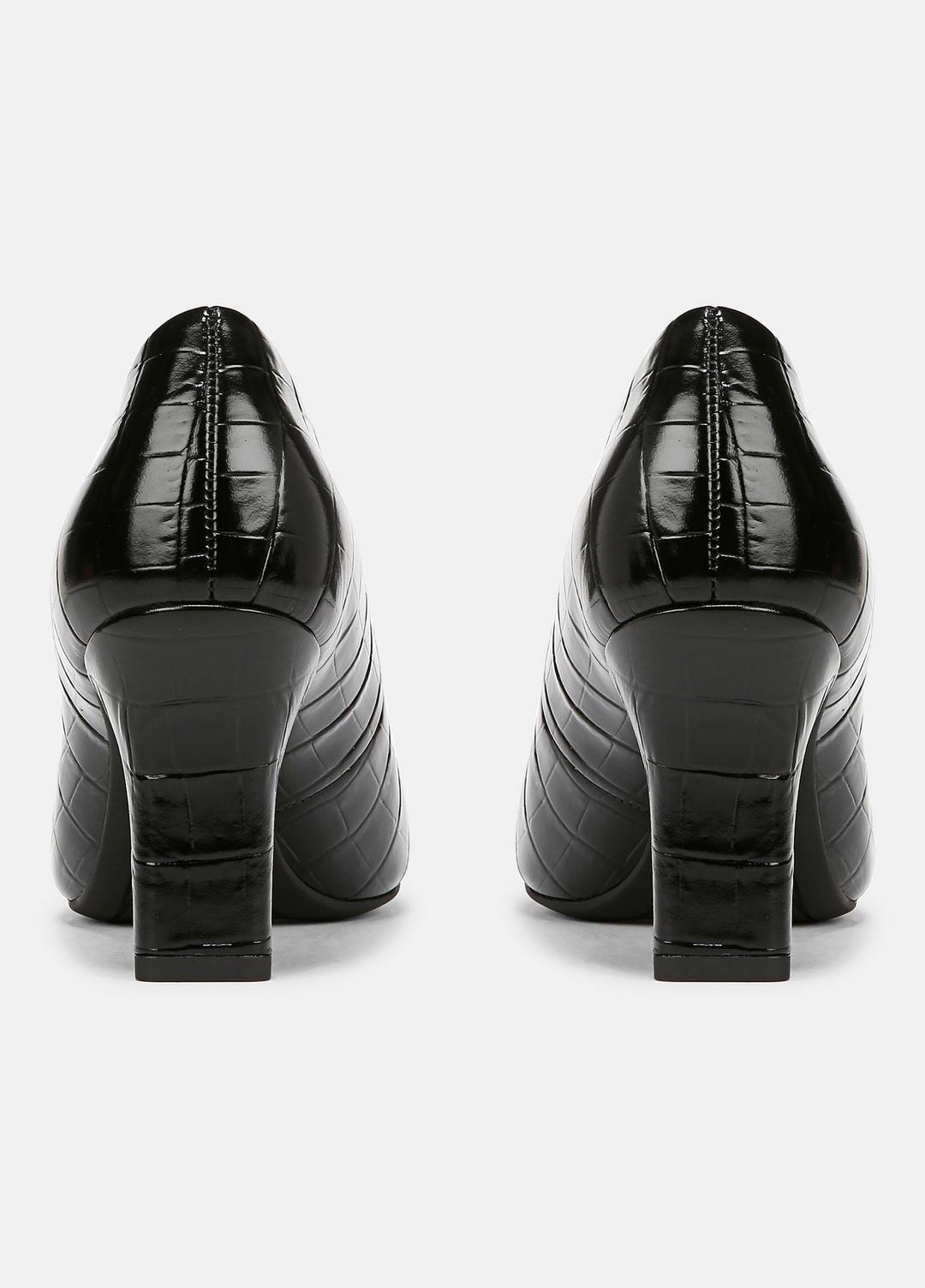 VINCE Sale Diane Croc-Embossed Leather Pump in Shoes BLACK