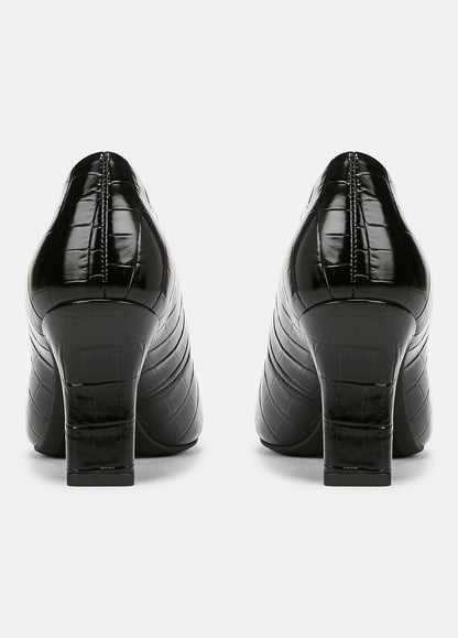 VINCE Sale Diane Croc-Embossed Leather Pump in Shoes BLACK