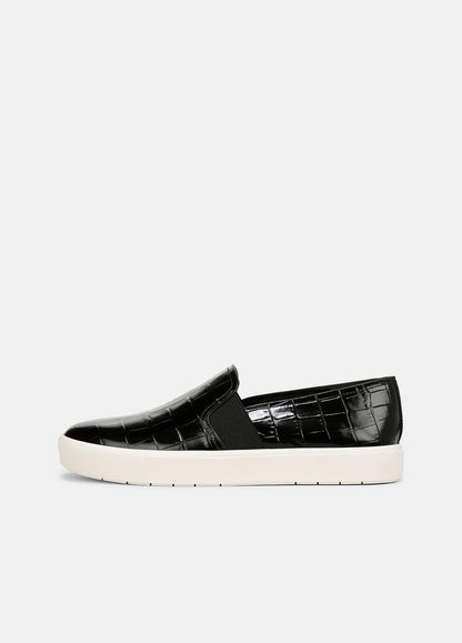 VINCE Sale Blair Croc-Embossed Leather Sneaker in Shoes BLACK