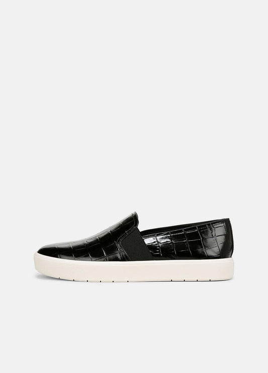 VINCE Sale Blair Croc-Embossed Leather Sneaker in Shoes BLACK