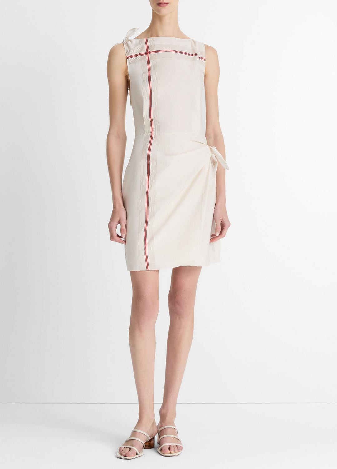 VINCE Sale Handkerchief-Stripe Wrap Dress in Dresses & Skirts OAT SHELL/BRICK ROSE