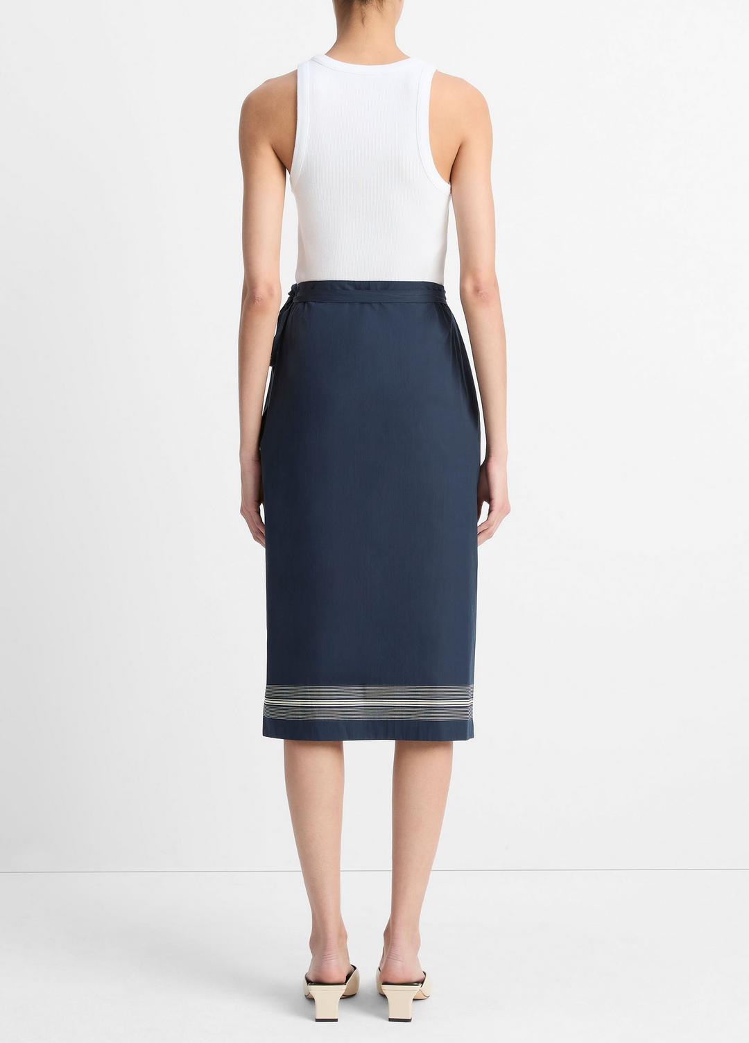 VINCE Sale Handkerchief-Stripe Straight Wrap Skirt in Dresses & Skirts COASTAL BLUE/PALE CANYON