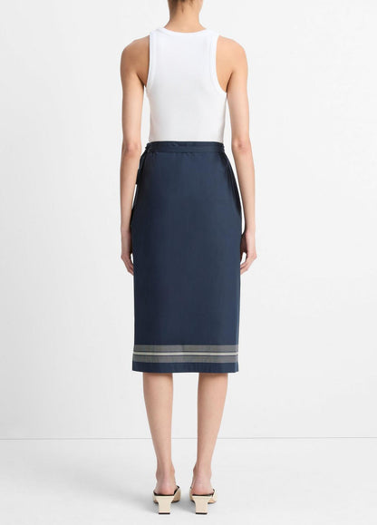 VINCE Sale Handkerchief-Stripe Straight Wrap Skirt in Dresses & Skirts COASTAL BLUE/PALE CANYON