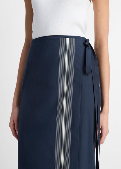 VINCE Sale Handkerchief-Stripe Straight Wrap Skirt in Dresses & Skirts COASTAL BLUE/PALE CANYON