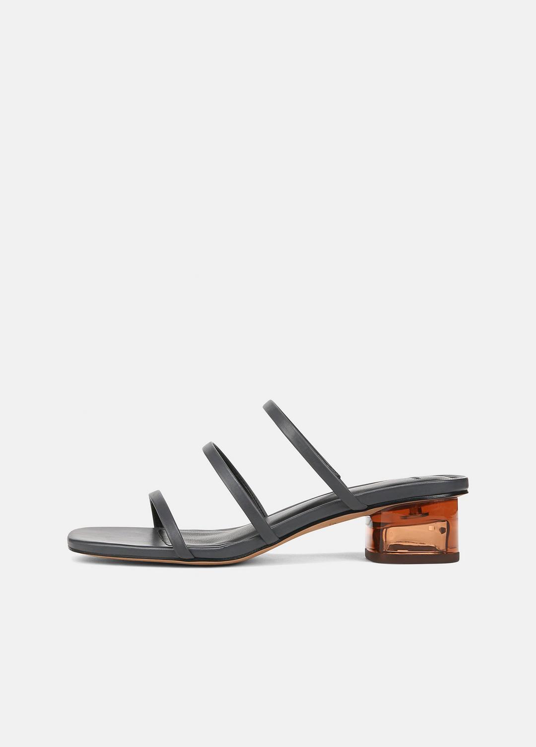 VINCE Sale Palm Springs Leather Heeled Sandal in Shoes IRIS SLATE