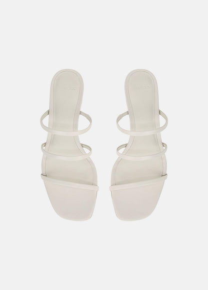 VINCE Sale Palm Springs Leather Heeled Sandal in Shoes WHITE STONE