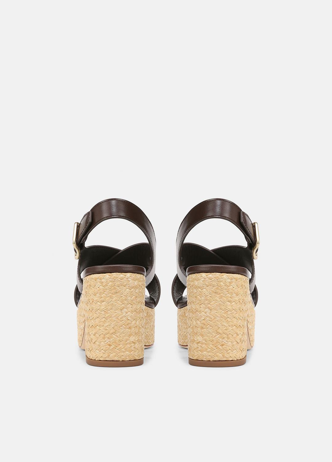 VINCE Sale Clementina Leather Platform Sandal in Shoes CACAO BROWN