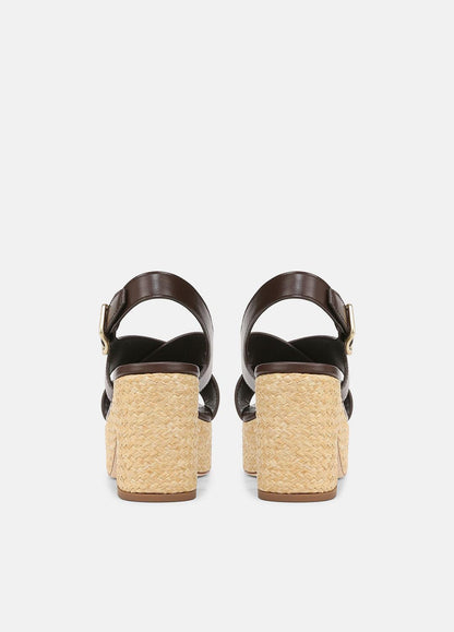 VINCE Sale Clementina Leather Platform Sandal in Shoes CACAO BROWN