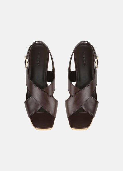 VINCE Sale Clementina Leather Platform Sandal in Shoes CACAO BROWN