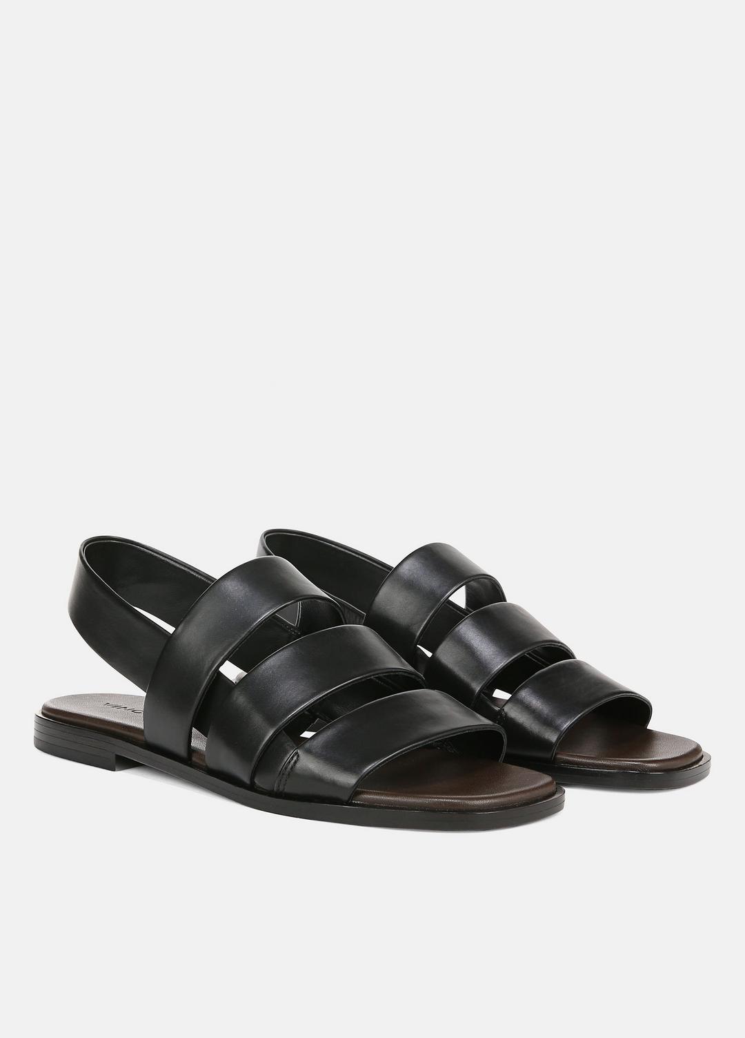 VINCE Sale Mazie Leather Slingback Sandal in Shoes BLACK