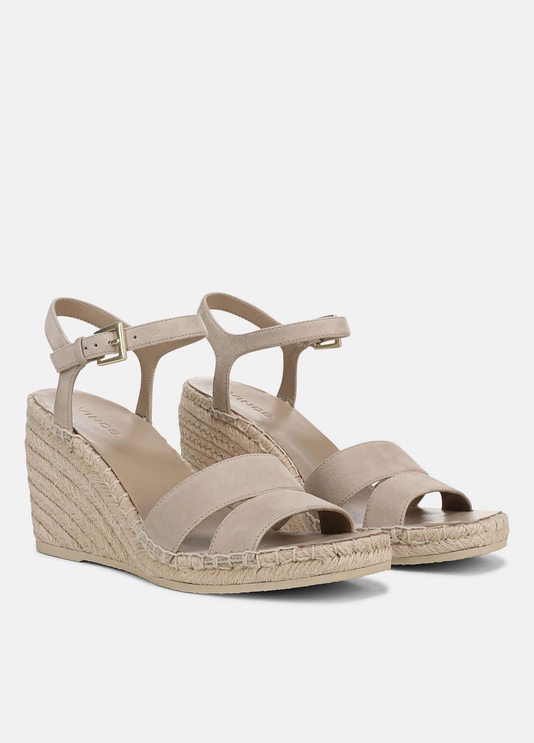 VINCE Sale Gwen Suede Espadrille Wedge Sandals in Shoes TAUPE CLAY