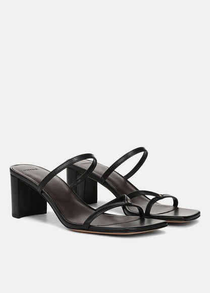 VINCE Sale Ona Leather Heeled Sandal in Shoes BLACK