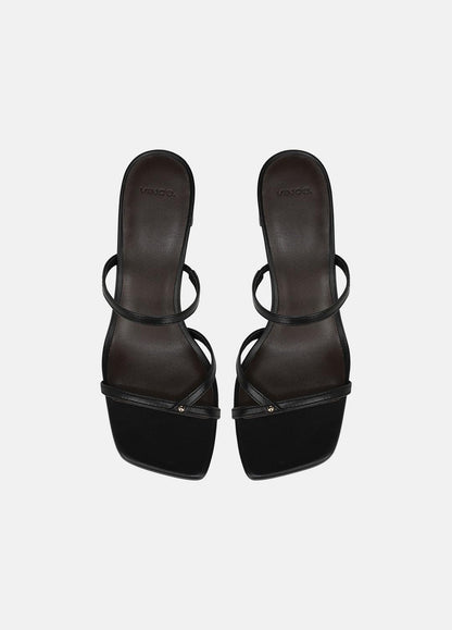 VINCE Sale Ona Leather Heeled Sandal in Shoes BLACK