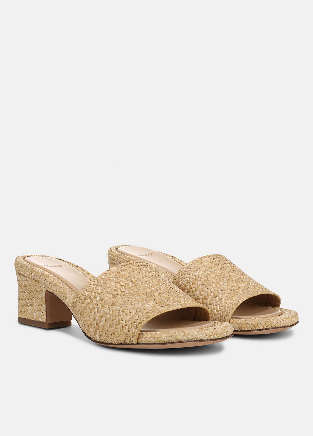 VINCE Sale Ariana Raffia Heeled Sandal in Shoes TOASTED WHEAT