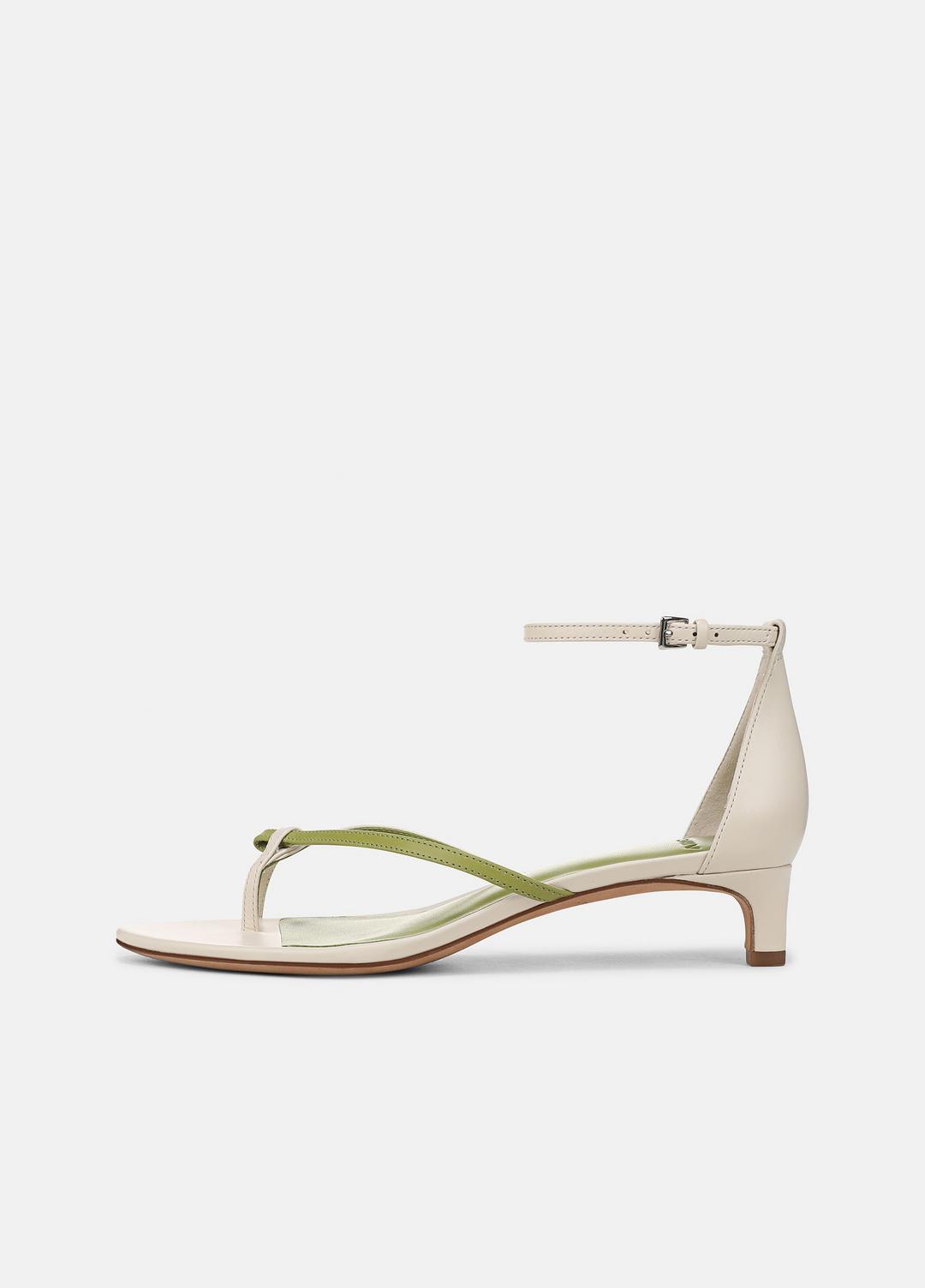 VINCE Sale Siri Leather Heeled Sandal in Shoes FLAX/HERBARIA