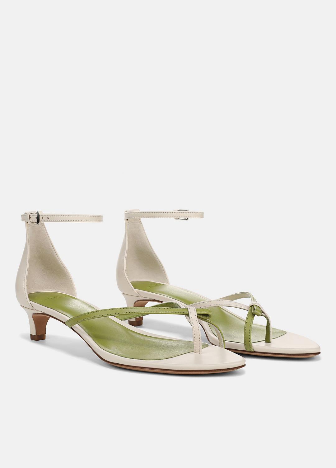 VINCE Sale Siri Leather Heeled Sandal in Shoes FLAX/HERBARIA