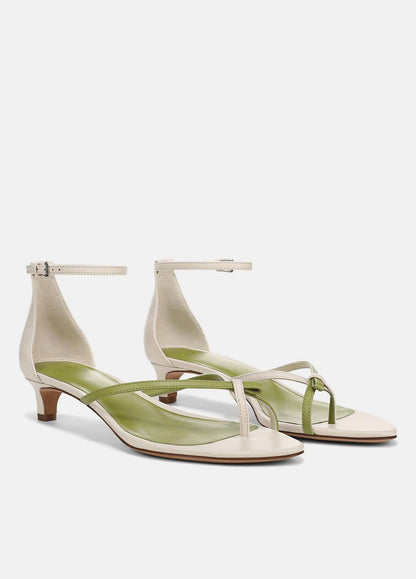VINCE Sale Siri Leather Heeled Sandal in Shoes FLAX/HERBARIA