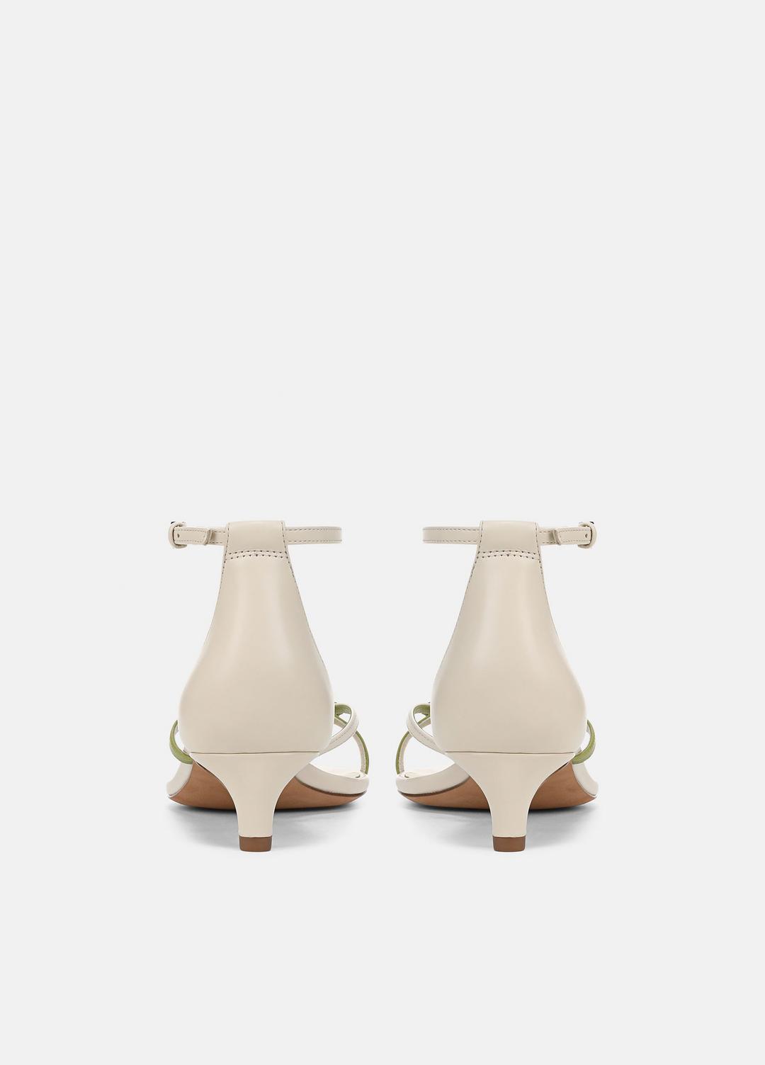 VINCE Sale Siri Leather Heeled Sandal in Shoes FLAX/HERBARIA