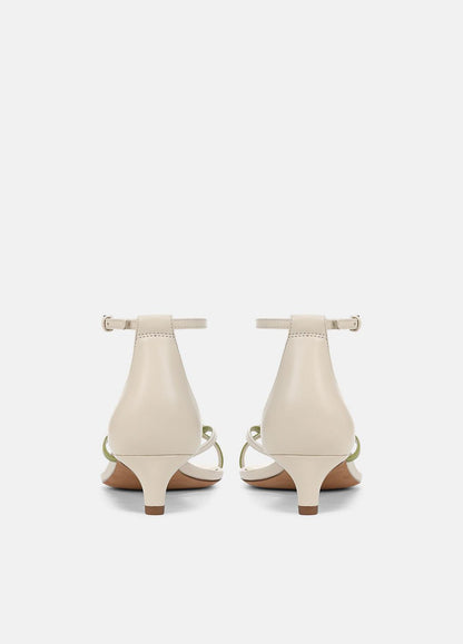 VINCE Sale Siri Leather Heeled Sandal in Shoes FLAX/HERBARIA