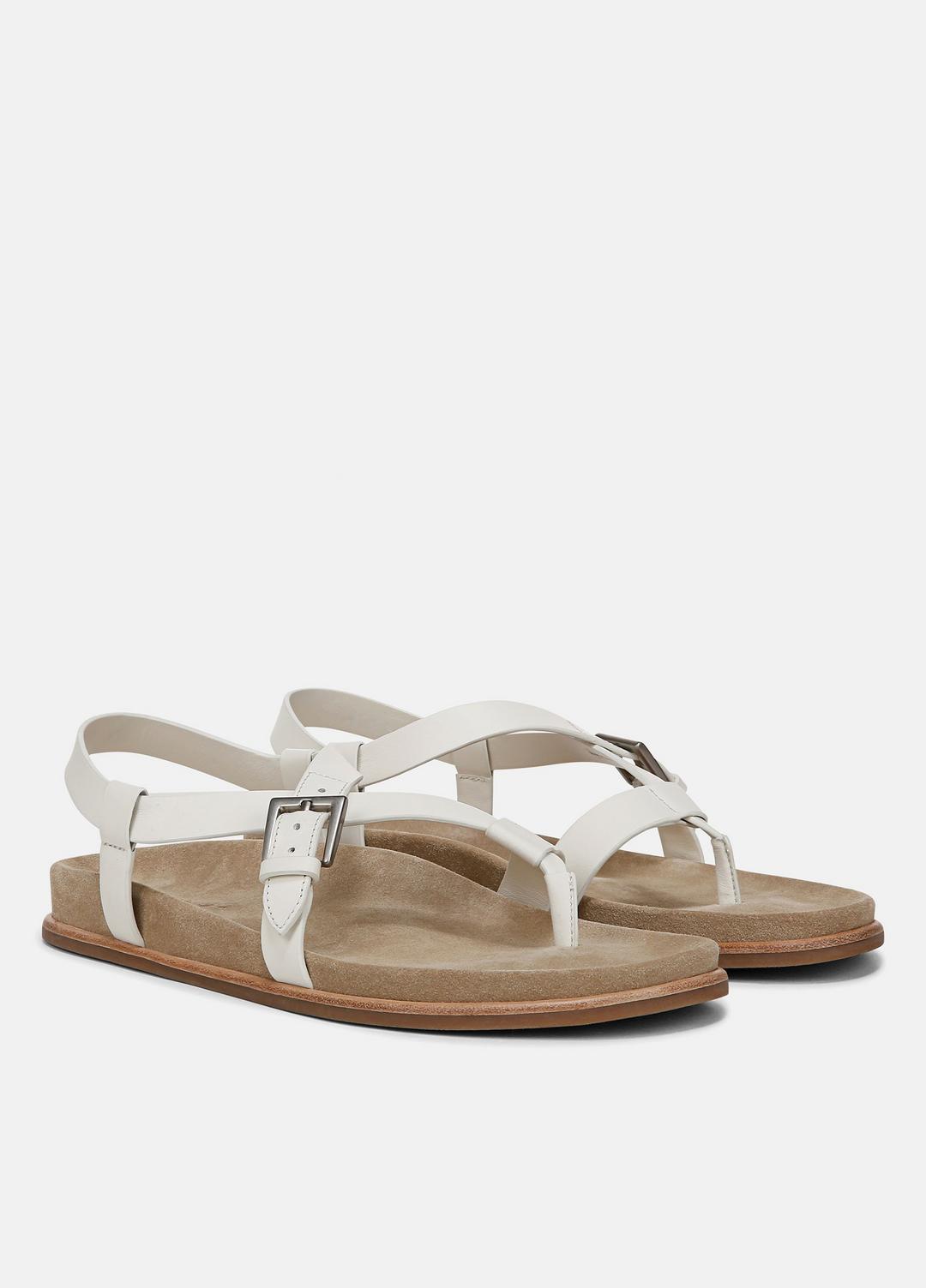 VINCE Sale Franca Leather Sandal in Shoes MILK