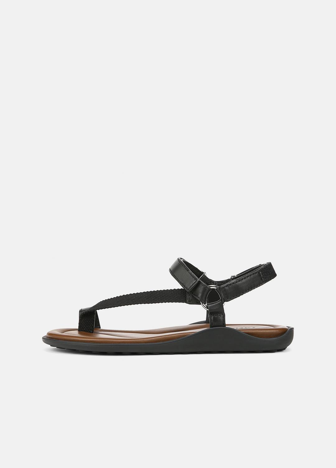 VINCE Sale Summer Leather & Canvas Sandal in Shoes BLACK