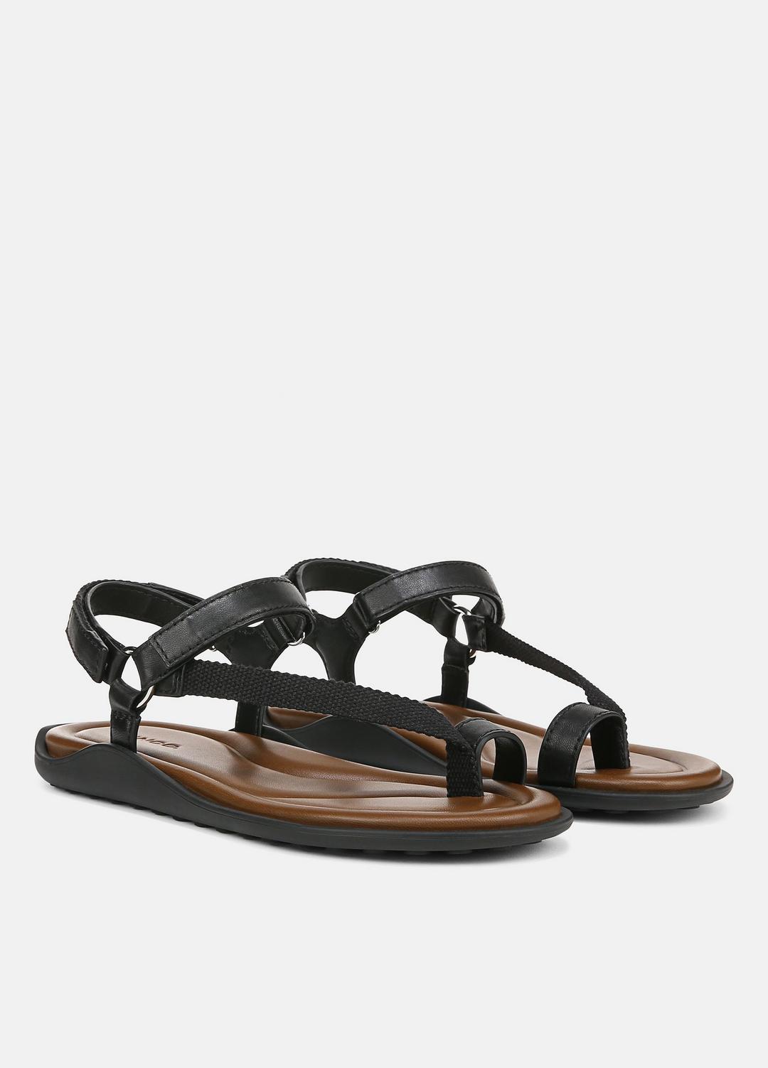 VINCE Sale Summer Leather & Canvas Sandal in Shoes BLACK