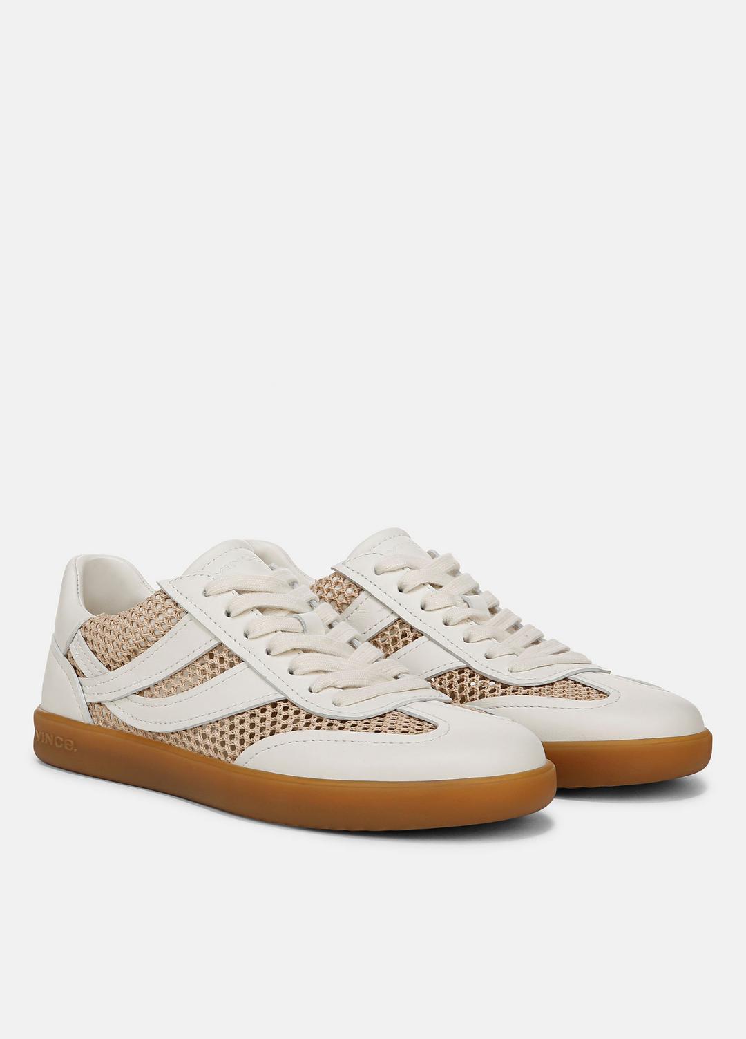 VINCE Sale Oasis Netting & Leather Sneaker in Shoes MILK/MACADEMIA